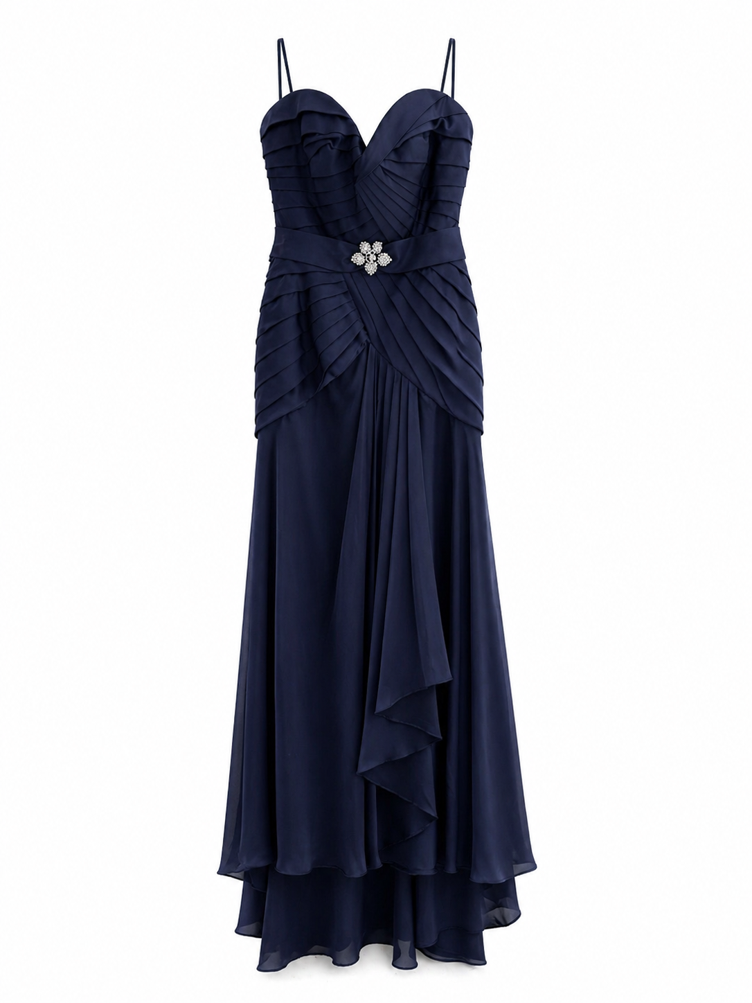 Vestido Azul Marino Strapless Jovani