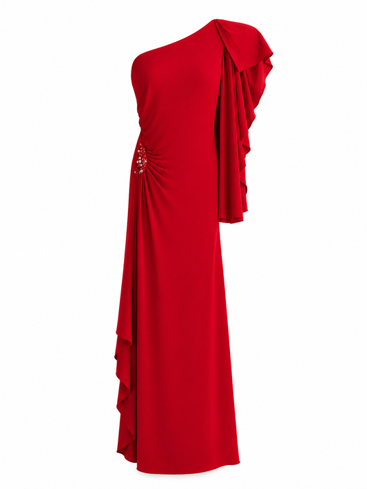 Vestido Rojo One Shoulder
